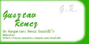 gusztav rencz business card